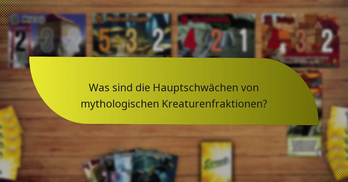 Was sind die Hauptschwächen von mythologischen Kreaturenfraktionen?