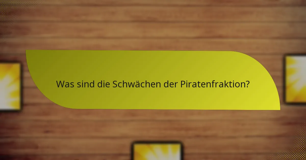 Was sind die Schwächen der Piratenfraktion?
