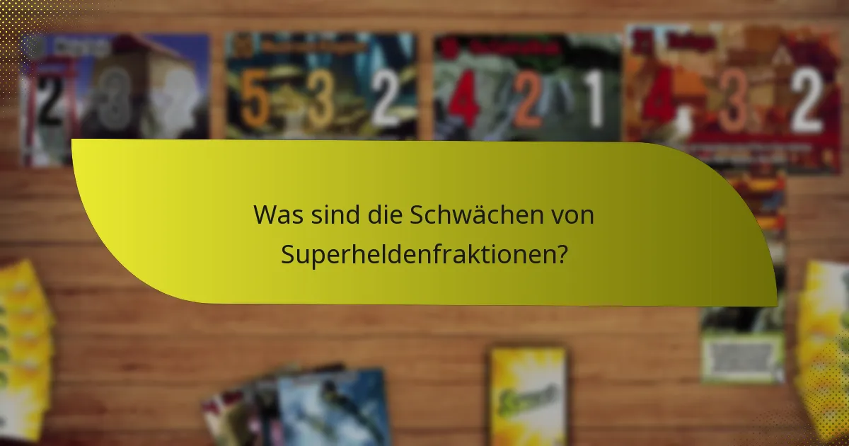 Was sind die Schwächen von Superheldenfraktionen?