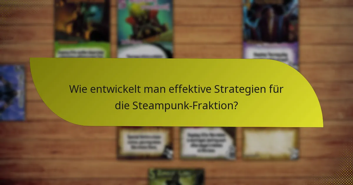 Wie entwickelt man effektive Strategien für die Steampunk-Fraktion?